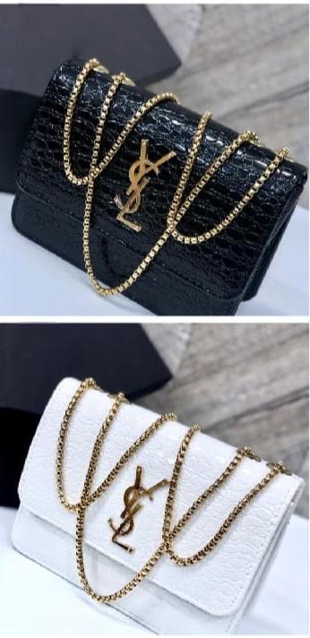 YSL Saint Laurent Women's Luxury Leather Chain Crossbody Bag | Premium Designer Shoulder Bag |
