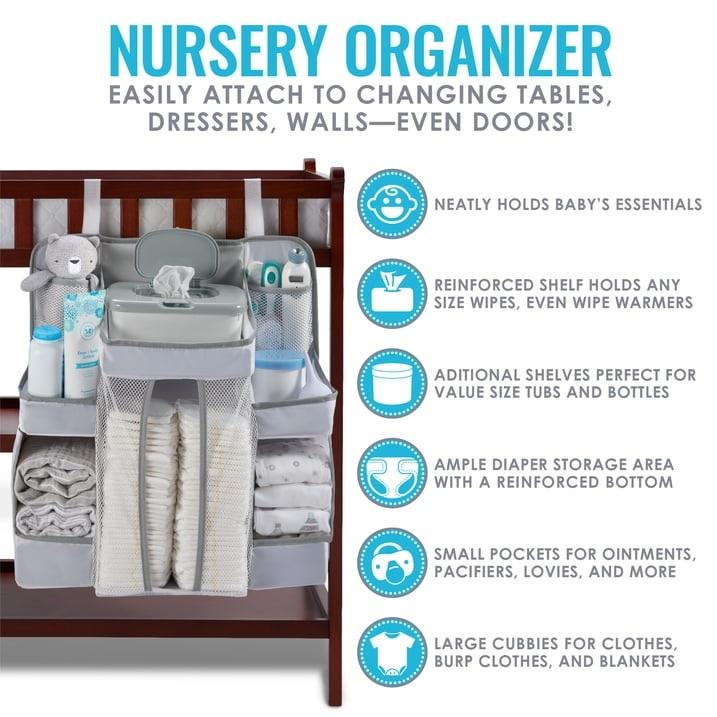 Baby Diaper Caddy and Nursery Organizer for Baby's Essentials