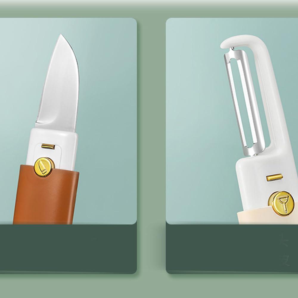 2 In 1 Fruit Cutting Knife and Peeler Stainless Steel