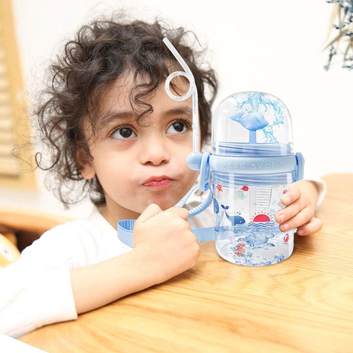 Water Cup Drop Proof Strap Design Plastic Whale Spray Drinking Cup for Children