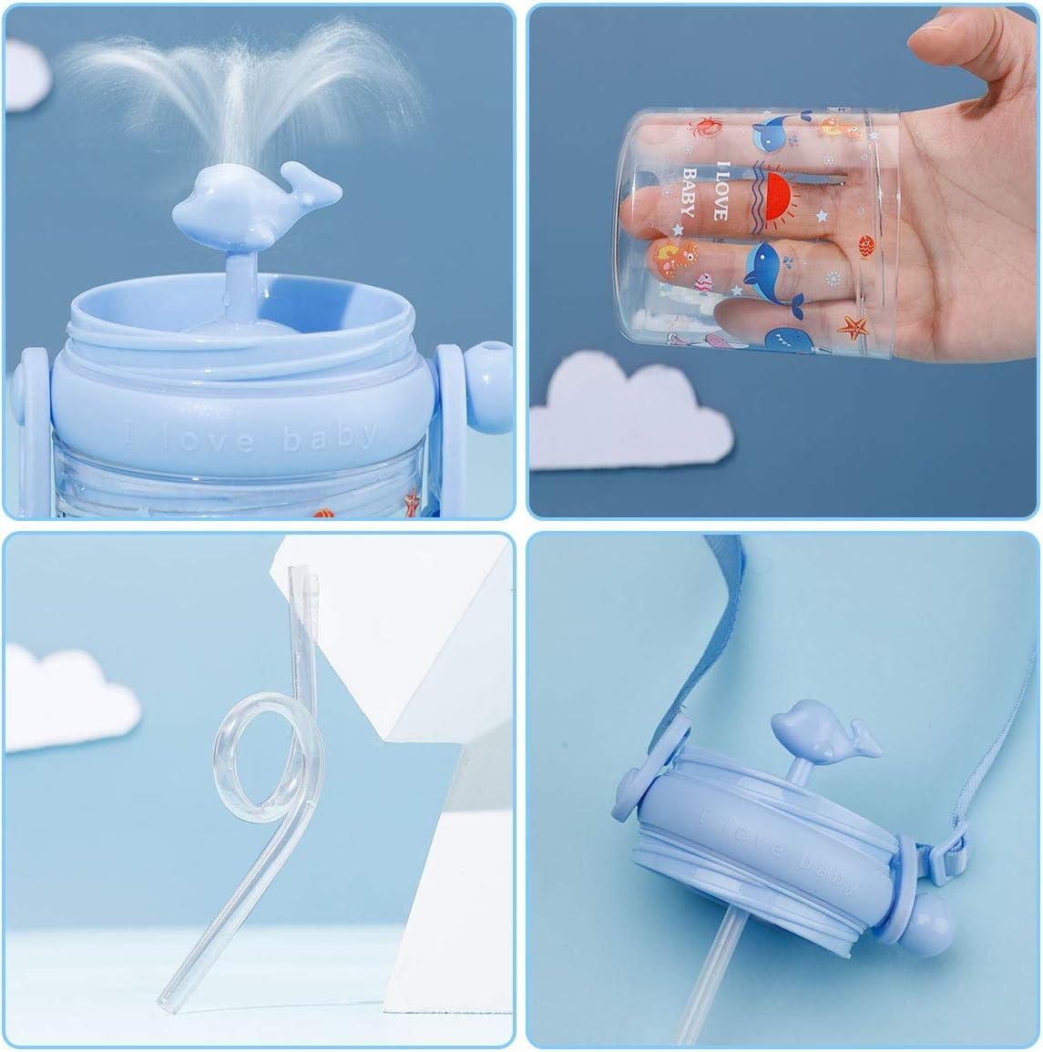 Water Cup Drop Proof Strap Design Plastic Whale Spray Drinking Cup for Children