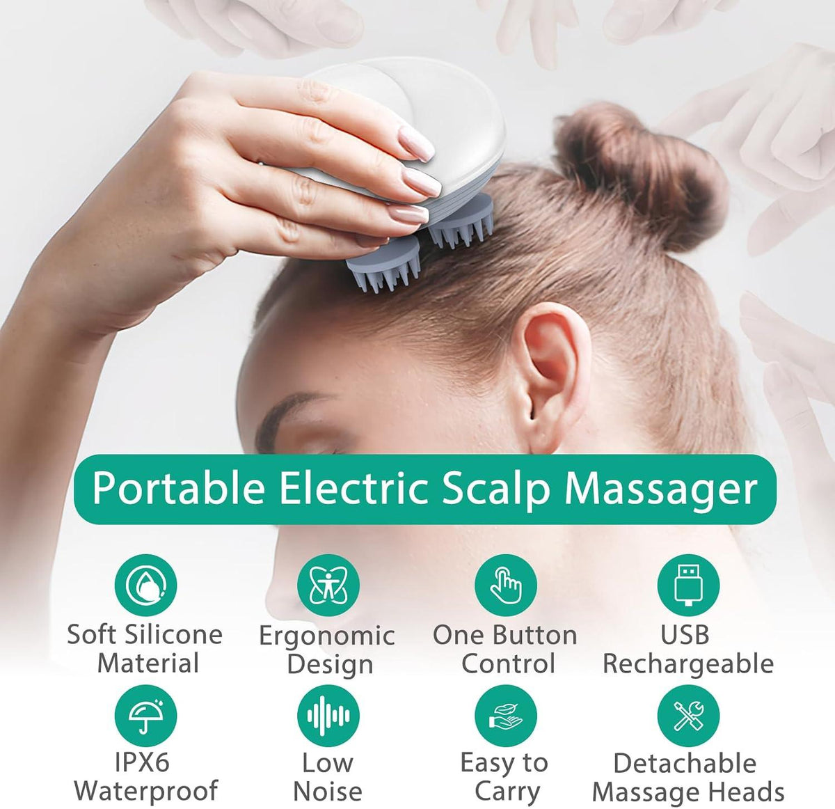 Electric Scalp Massager 4 Head Hair & Scalp Massage Brush