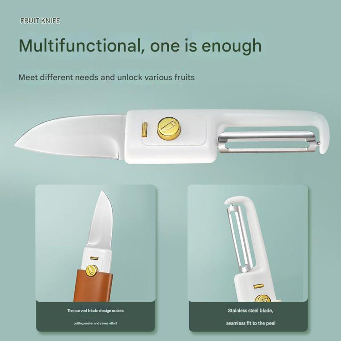 2 In 1 Fruit Cutting Knife and Peeler Stainless Steel
