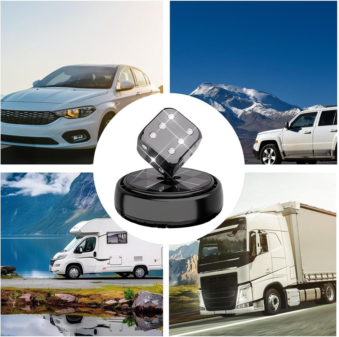 Dice-Shaped Car Dashboard Solar Freshener